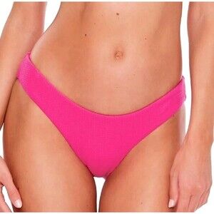Becca by Rebecca Virtue Adela Womens S Pink Bikini Bottom Ruched Hipster 1036N1